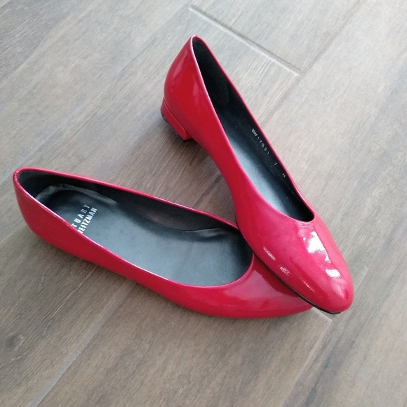 Stuart Weitzman Shoes - Stuart Weitzman red patent leather flats. Sz 7N
